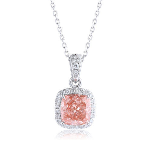 PT950 Cultured Colored Diamond Necklace (PN2386 Platinum)