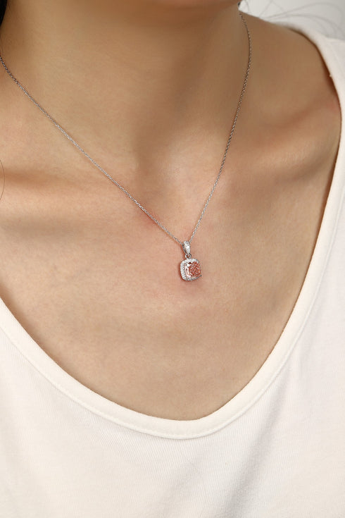 PT950 Cultured Colored Diamond Necklace (PN2386 Platinum)