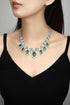 S925 silver cultured emerald necklace (JSEGN740Y)