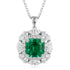 S925 Silver Cultured Emerald Necklace (JSEGN2010Y)