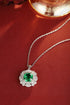 S925 Silver Cultured Emerald Necklace (JSEGN2010Y)