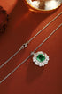S925 Silver Cultured Emerald Necklace (JSEGN2010Y)