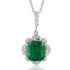 S925 Silver Cultured Emerald Necklace (JSEGN525Y)
