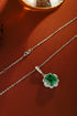 S925 Silver Cultured Emerald Necklace (JSEGN525Y)