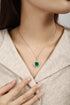 S925 Silver Cultured Emerald Necklace (JSEGN525Y)
