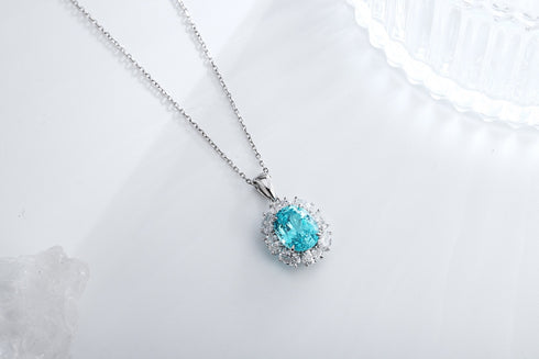 PT950 Cultured Diamond Cultured Paraba Pendant ((Excluding chain) (POSN586 Platinum)