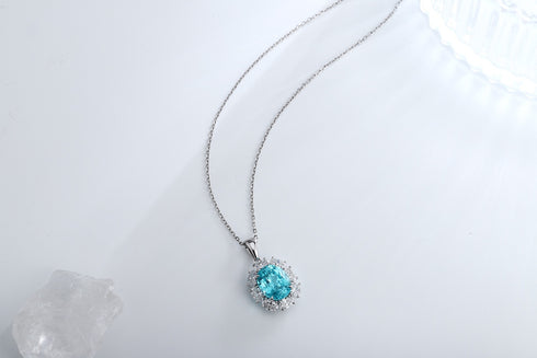 PT950 Cultured Diamond Cultured Paraba Pendant ((Excluding chain) (POSN586 Platinum)