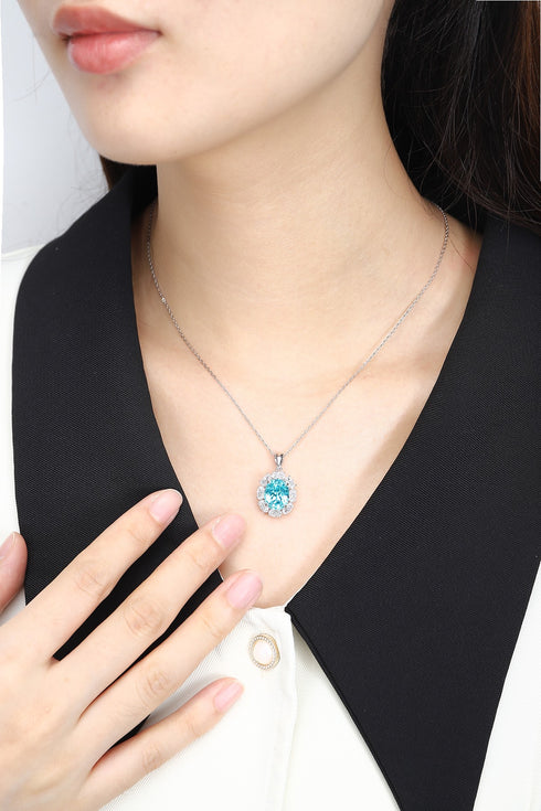 PT950 Cultured Diamond Cultured Paraba Pendant ((Excluding chain) (POSN586 Platinum)