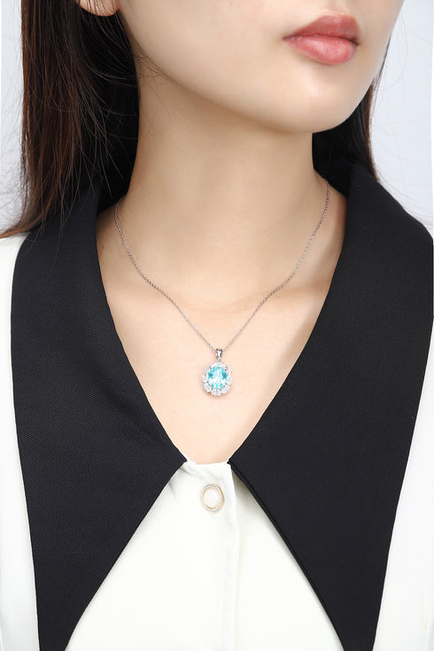 PT950 Cultured Diamond Cultured Paraba Pendant ((Excluding chain) (POSN586 Platinum)