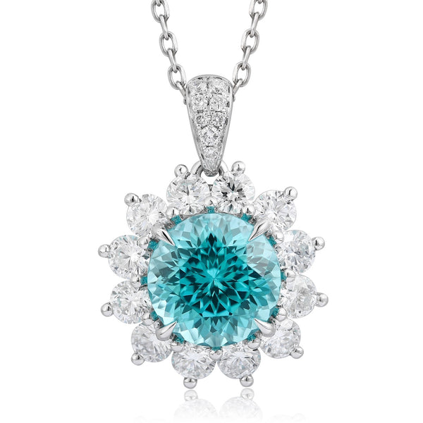 PT950 lab-grown diamond lab-grown Paraiba pendant (excluding chain) (NRUR1800 Platinum)