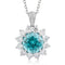 PT950 lab-grown diamond lab-grown Paraiba pendant (excluding chain) (NRUR1800 Platinum)