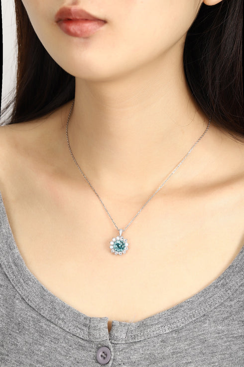 PT950 lab-grown diamond lab-grown Paraiba pendant (excluding chain) (NRUR1800 Platinum)