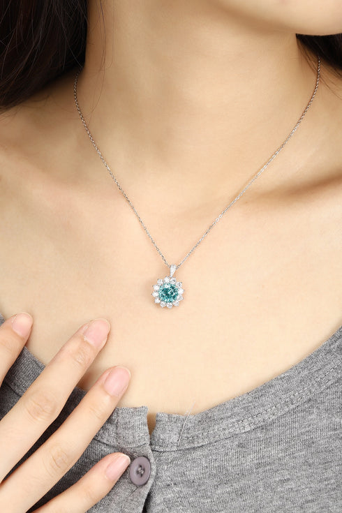 PT950 lab-grown diamond lab-grown Paraiba pendant (excluding chain) (NRUR1800 Platinum)