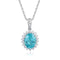 PT950 lab-grown diamond lab-grown Paraiba pendant (Excluding chain) (JSABN088 Platinum)