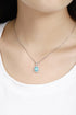 PT950 lab-grown diamond lab-grown Paraiba pendant (Excluding chain) (JSABN088 Platinum)