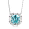 PT950 Cultured Diamond Cultured Paraiba Necklace (PRURN037 Platinum)