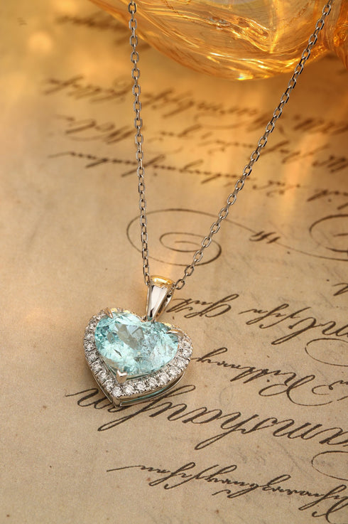 PT950 Cultivation Diamond Cultivation Paraiba pendant (Without chain) (NSAB1819 Platinum)