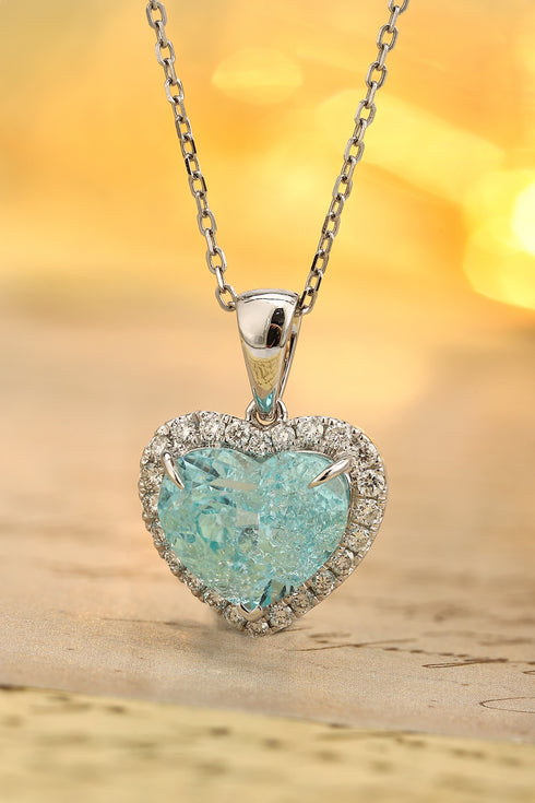 PT950 Cultivation Diamond Cultivation Paraiba pendant (Without chain) (NSAB1819 Platinum)