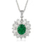 PT950 cultivation diamond cultivation with cotton emerald pendant (without chain) (JSEGN451 Platinum)