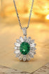 PT950 cultivation diamond cultivation with cotton emerald pendant (without chain) (JSEGN451 Platinum)