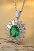 PT950 cultivation diamond cultivation with cotton emerald pendant (without chain) (JSEGN451 Platinum)