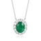 PT950 cultivation diamond cultivation emerald necklace (NSAB18485 Platinum)