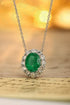 PT950 cultivation diamond cultivation emerald necklace (NSAB18485 Platinum)