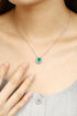PT950 cultivation diamond cultivation emerald necklace (NSAB18485 Platinum)