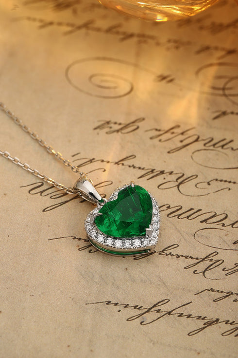 PT950 Cultivation Diamond Cultivation Emerald Pendant (without chain) (NSAB18319 Platinum)