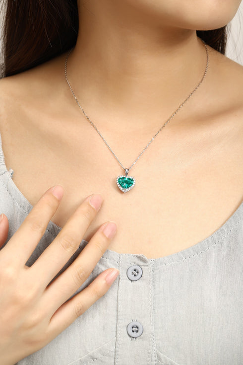 PT950 Cultivation Diamond Cultivation Emerald Pendant (without chain) (NSAB18319 Platinum)