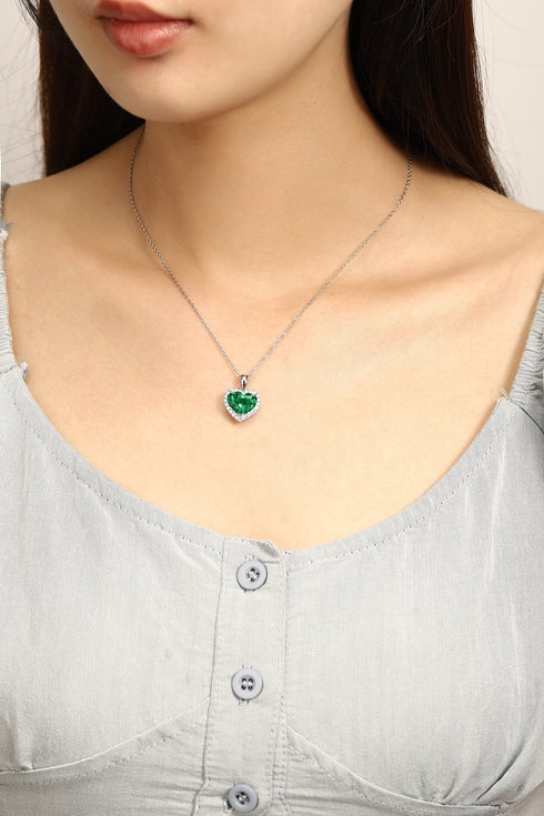 PT950 Cultivation Diamond Cultivation Emerald Pendant (without chain) (NSAB18319 Platinum)