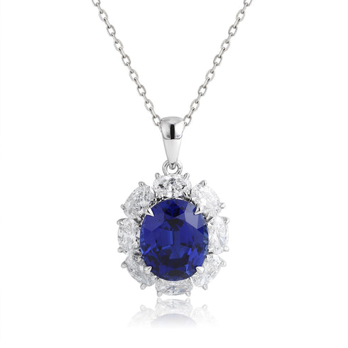 PT950 Cultivation Diamond Cultivation Blue Treasure Pendant (without chan) (POSN586 Platinum)