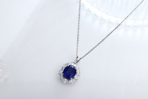 PT950 Cultivation Diamond Cultivation Blue Treasure Pendant (without chan) (POSN586 Platinum)