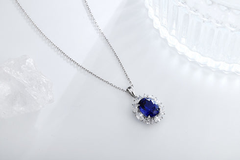 PT950 Cultivation Diamond Cultivation Blue Treasure Pendant (without chan) (POSN586 Platinum)