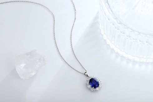 PT950 Cultivation Diamond Cultivation Blue Treasure Pendant (without chan) (POSN586 Platinum)