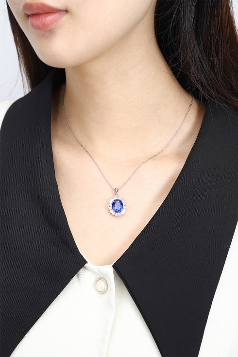 PT950 Cultivation Diamond Cultivation Blue Treasure Pendant (without chan) (POSN586 Platinum)