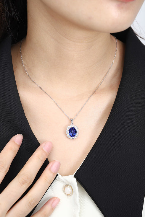 PT950 Cultivation Diamond Cultivation Blue Treasure Pendant (without chan) (POSN586 Platinum)