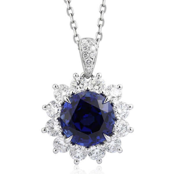 PT950 Cultivation Diamond Cultivation Blue Treasure Pendant (without chain) (NRUR1800 Platinum)