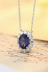PT950 Cultured Diamond and Cultured Sapphire Necklace (NSAB18485 Platinum)