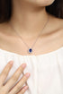 PT950 Cultured Diamond and Cultured Sapphire Necklace (NSAB18485 Platinum)