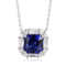 PT950 Lab-grown Diamond and Sapphire Necklace (PRURN037 Platinum)
