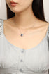 PT950 Lab-grown Diamond and Sapphire Necklace (PRURN037 Platinum)