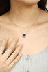 PT950 Lab-grown Diamond and Sapphire Necklace (PRURN037 Platinum)
