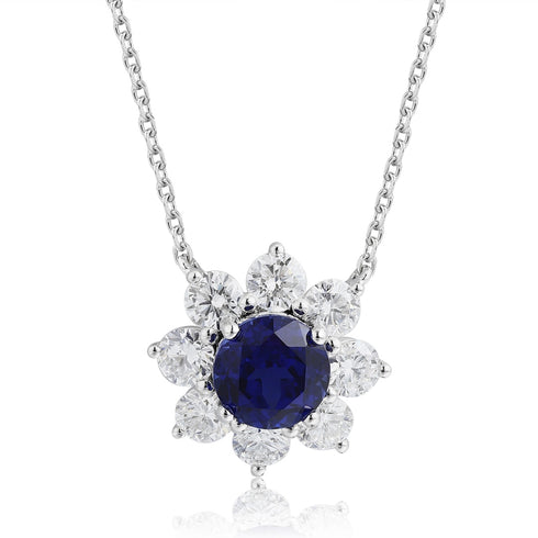 PT950 lab-grown sapphire necklace (NSAB18243 Platinum )