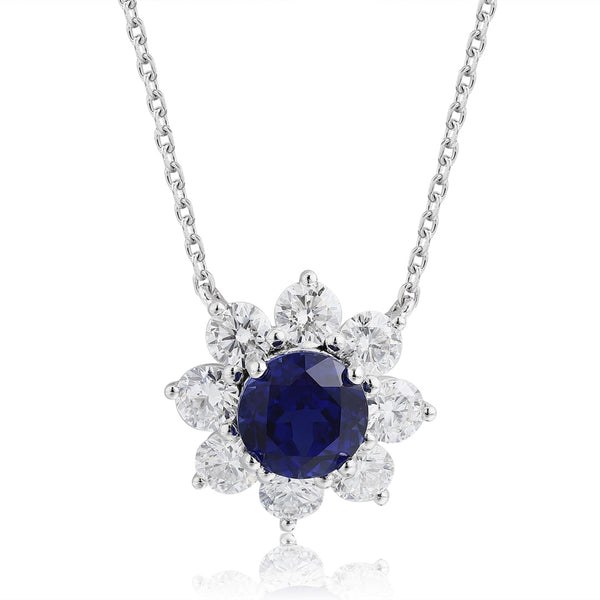 PT950 lab-grown sapphire necklace (NSAB18243 Platinum )