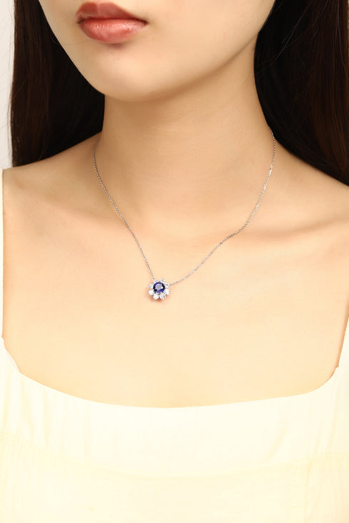 PT950 lab-grown sapphire necklace (NSAB18243 Platinum )