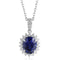 PT950 Cultured Diamond and Cultured Sapphire Pendant (without chain) (JSABN088 Platinum)
