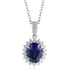 PT950 Cultured Diamond and Cultured Sapphire Pendant (without chain) (JSABN088 Platinum)