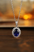 PT950 Cultured Diamond and Cultured Sapphire Pendant (without chain) (JSABN088 Platinum)