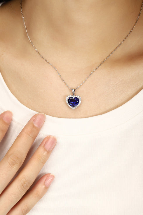 PT950 Cultivated Diamond Cultivated Sapphire Pendant (Chain not included) (NSAB18319 Platinum)